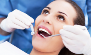 a lady during a dental consultation