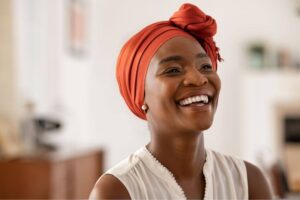 woman smiling with straight teeth