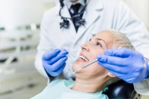 woman at a dental visit